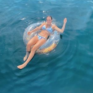 Skatie tie dye bathing suit high waisted bottoms